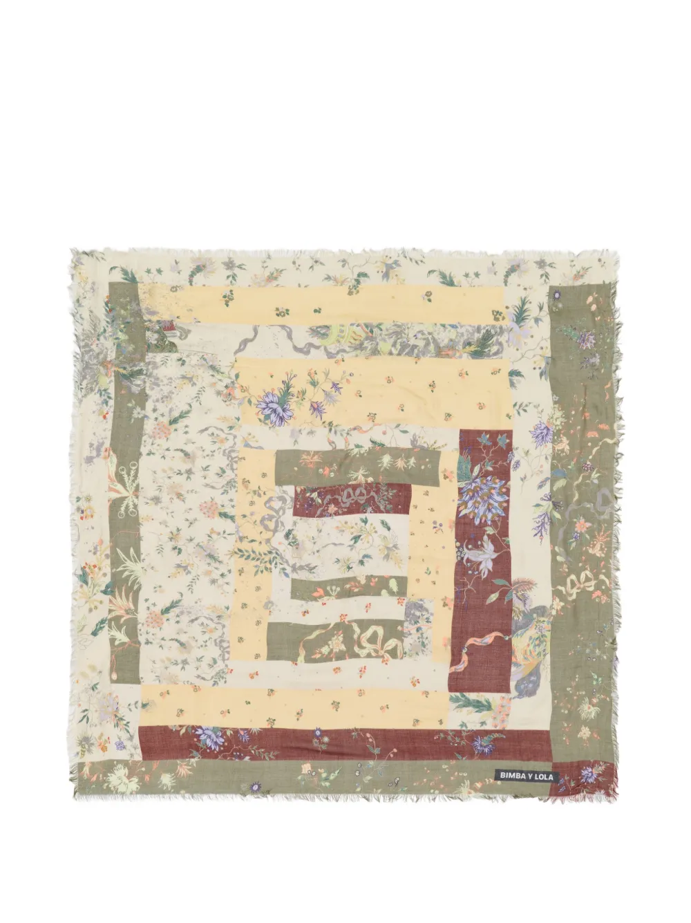 BIMBA Y LOLA Scialle con design patchwork - Toni neutri