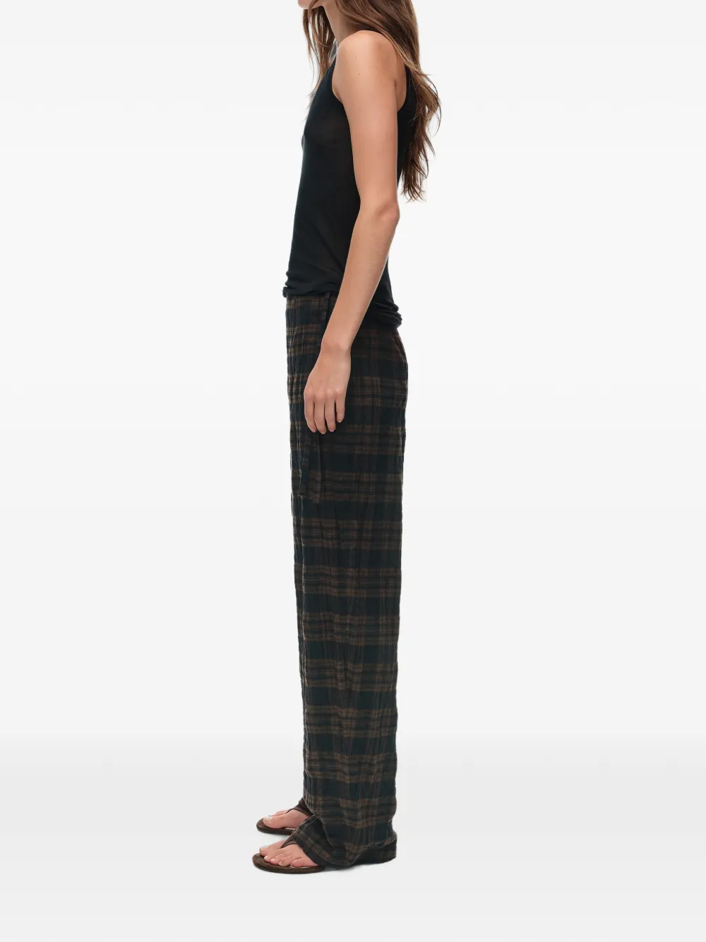 BIMBA Y LOLA Geruite broek met toelopende pijpen Zwart