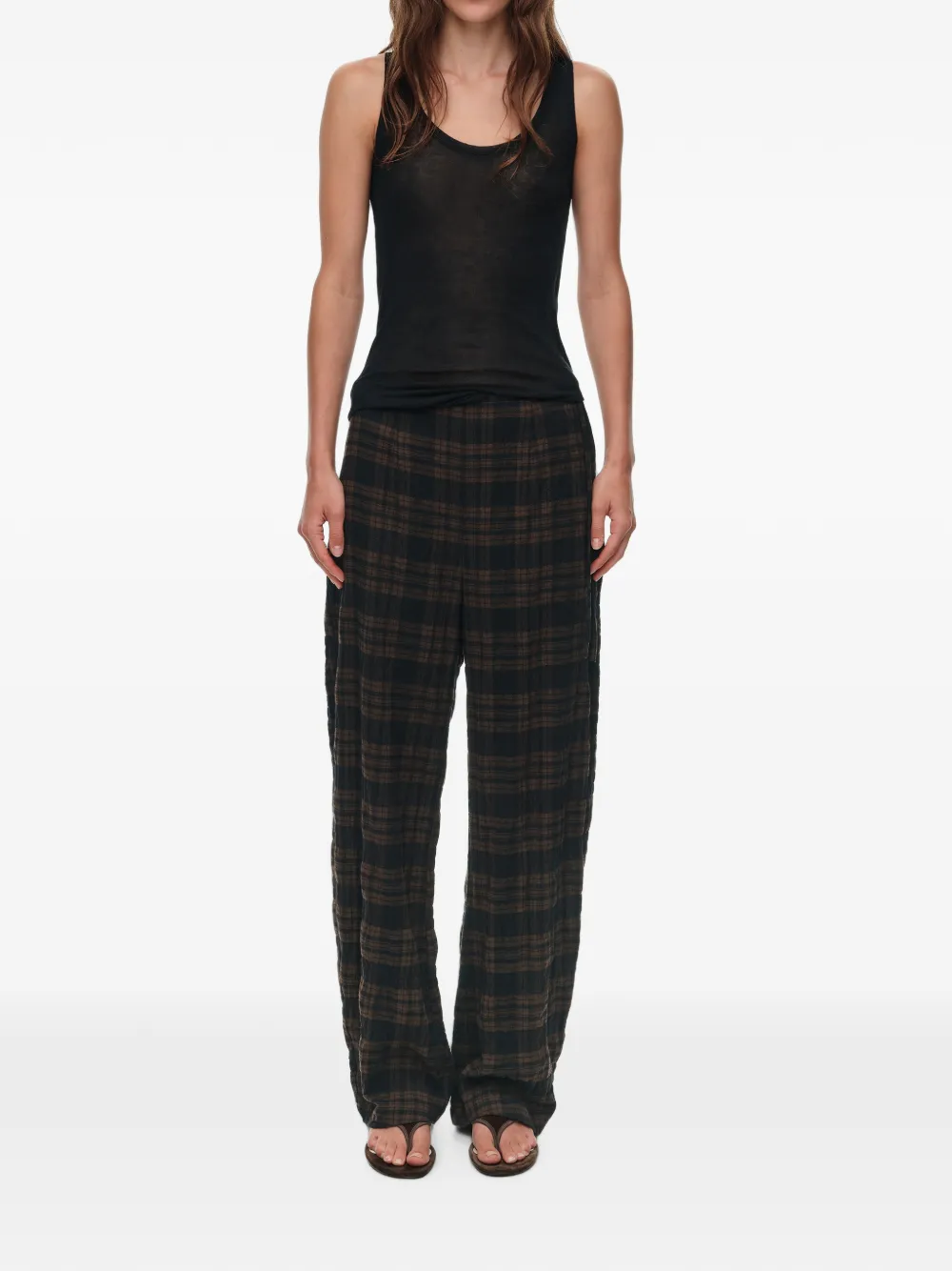 BIMBA Y LOLA Geruite broek met toelopende pijpen Zwart