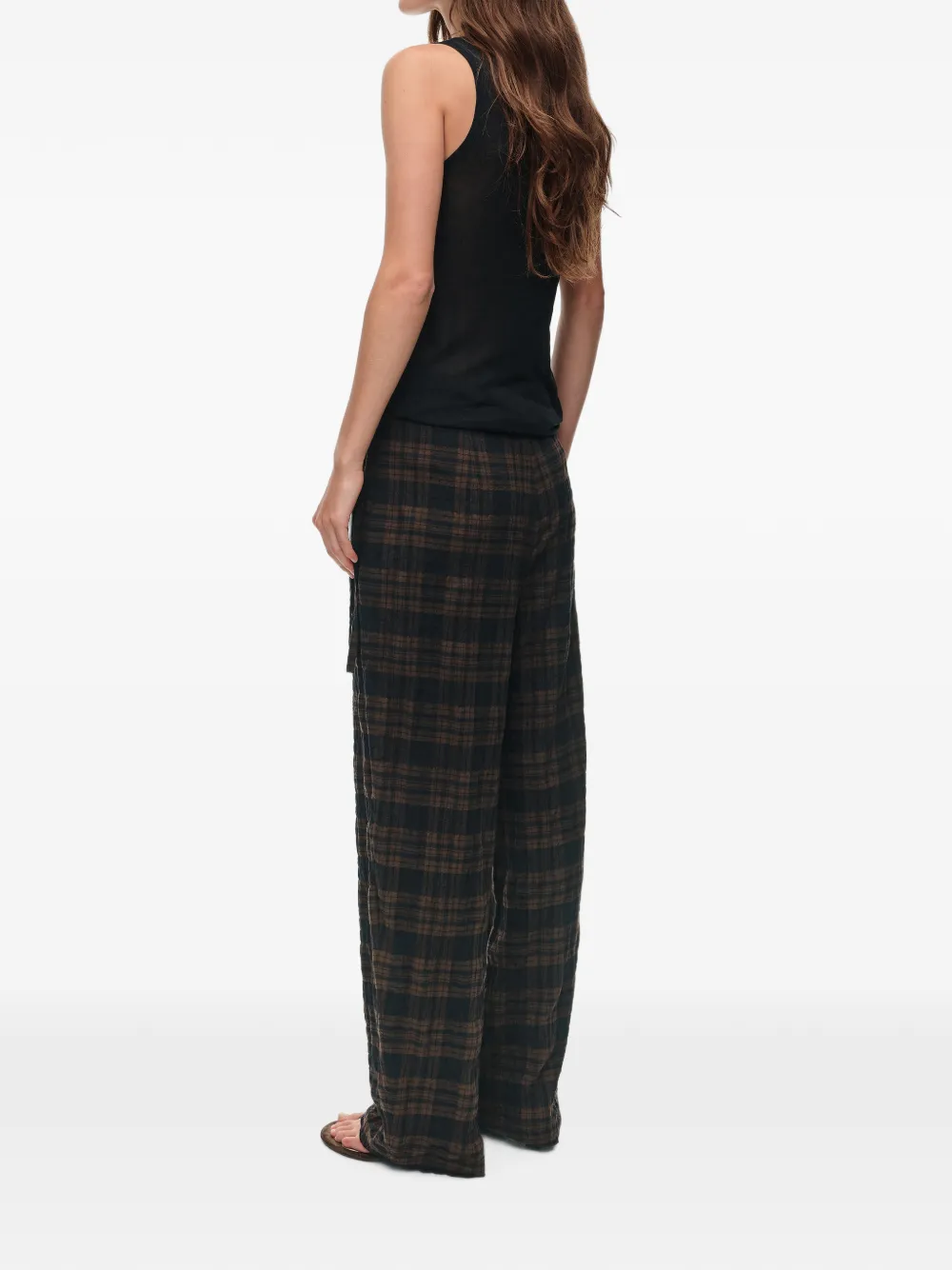 BIMBA Y LOLA Geruite broek met toelopende pijpen Zwart