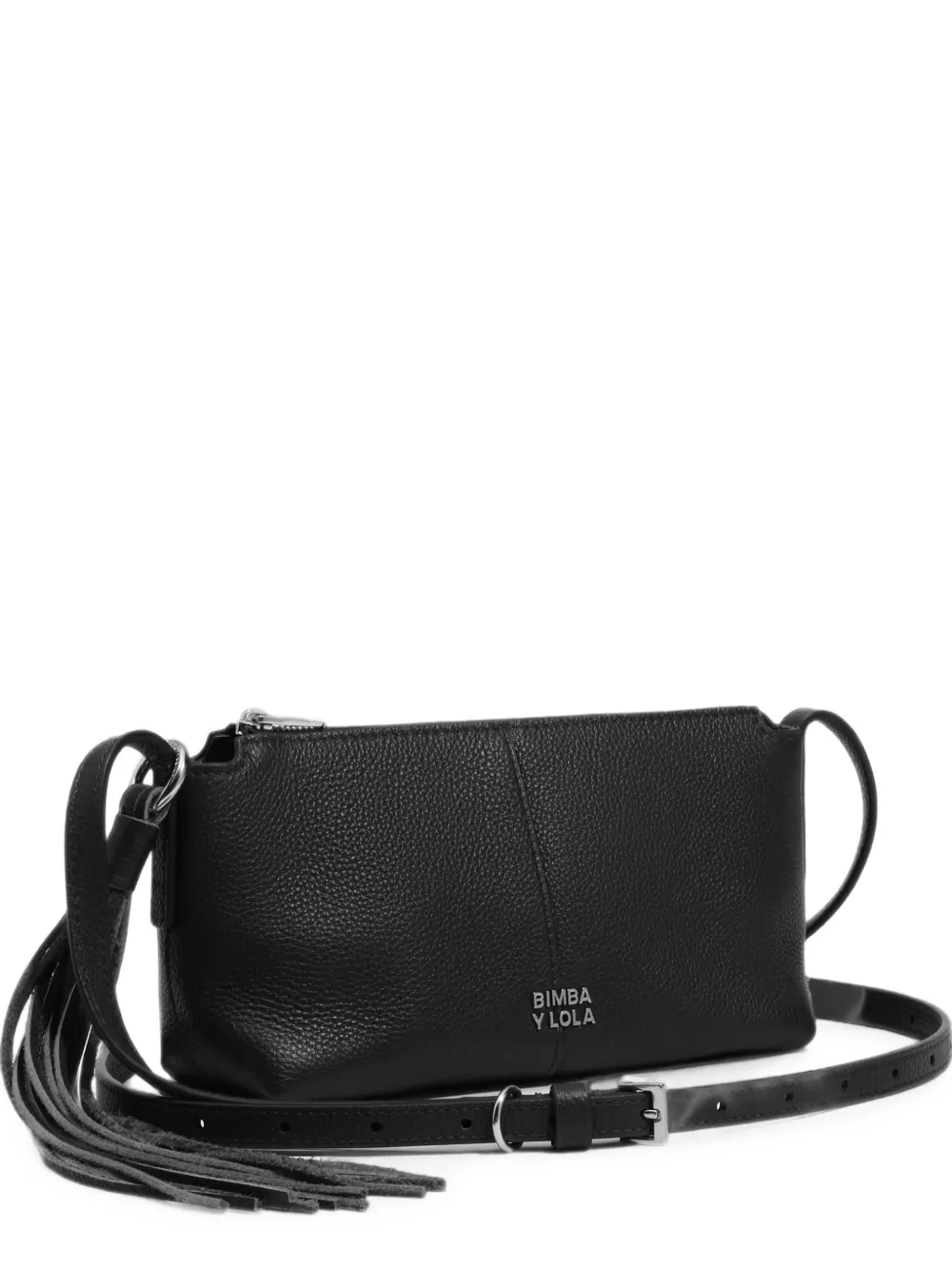 BIMBA Y LOLA black leather mini crossbody bag - Nero