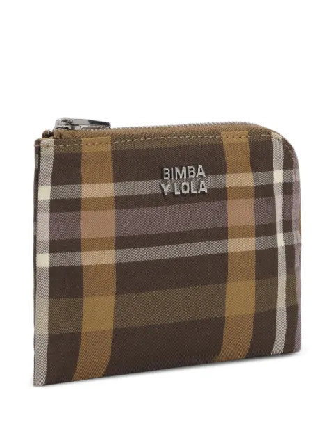 BIMBA Y LOLA hunter green tartan jacquard coin purse
