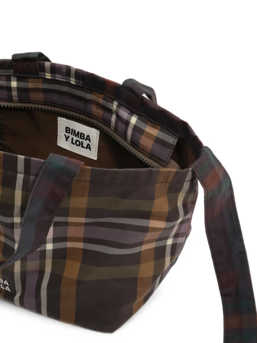 BIMBA Y LOLA Gecoate crossbodytas met tartan-ruit Bruin