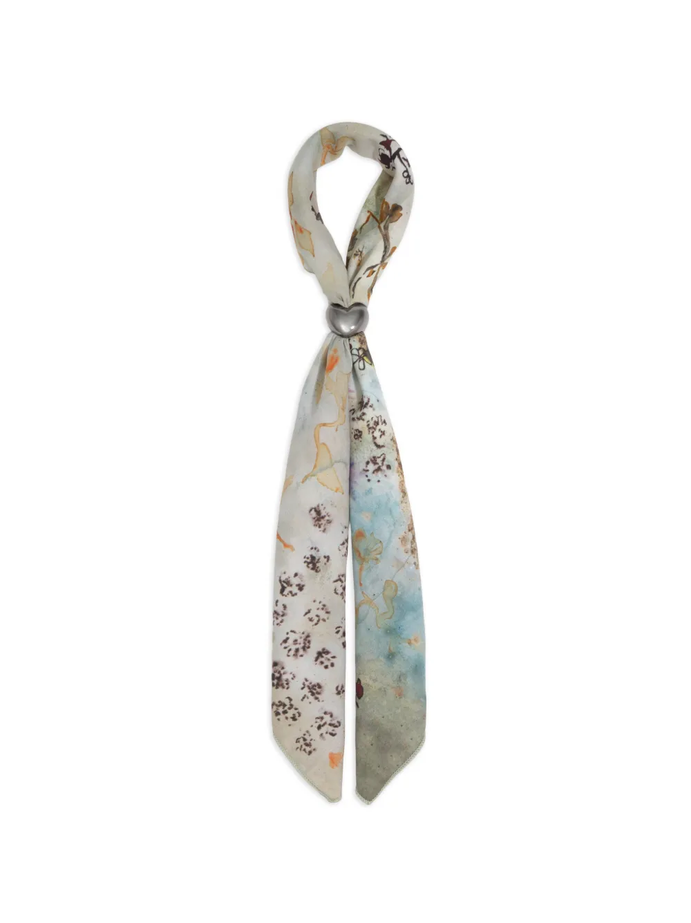 BIMBA Y LOLA floral scarf charm watercolor background Beige