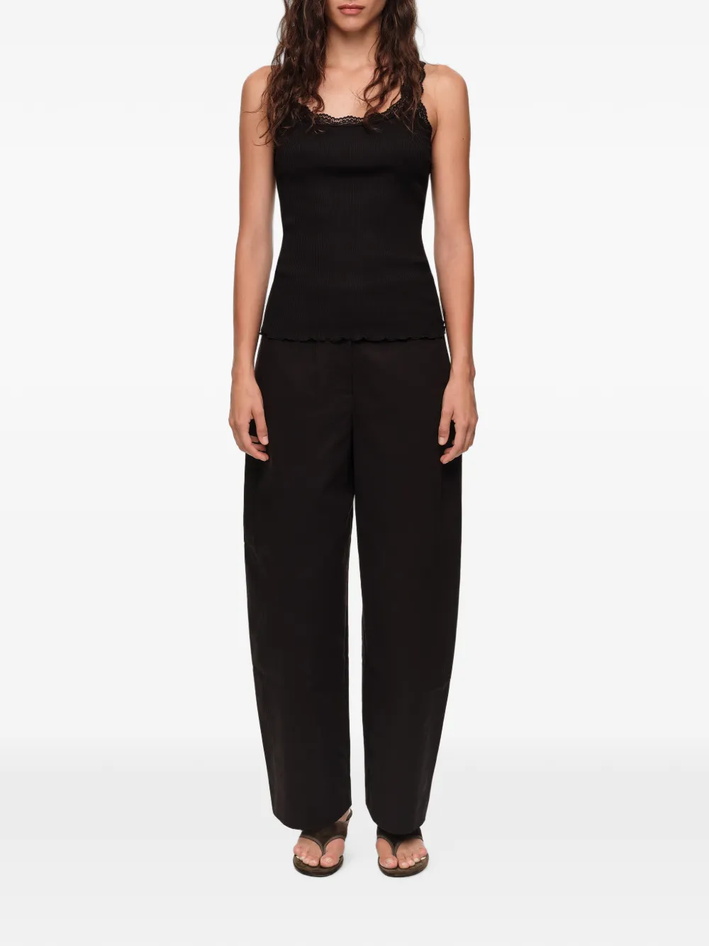 BIMBA Y LOLA Barrel broek met decoratieve stiksels Zwart
