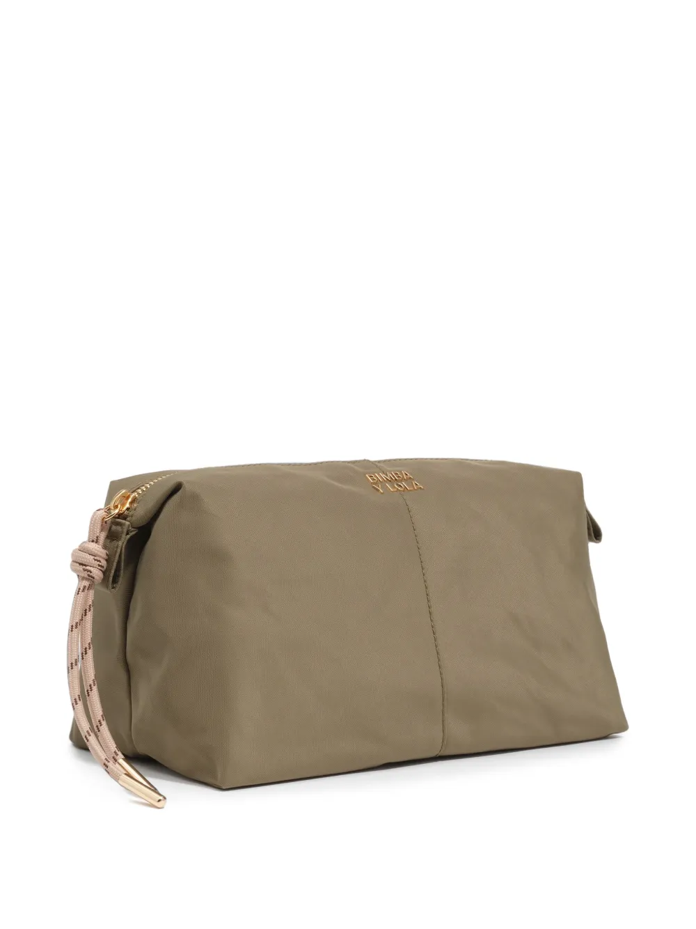 BIMBA Y LOLA large olive nylon trapecio make-up case - Marrone