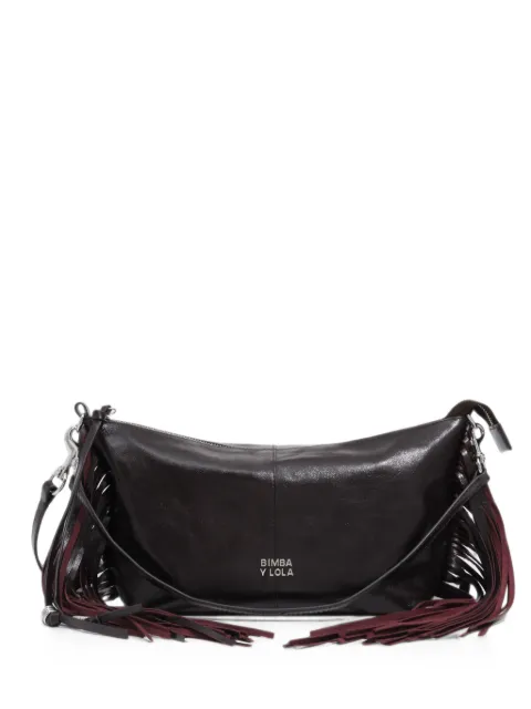 BIMBA Y LOLA medium burgundy fringed leather Madrid bag