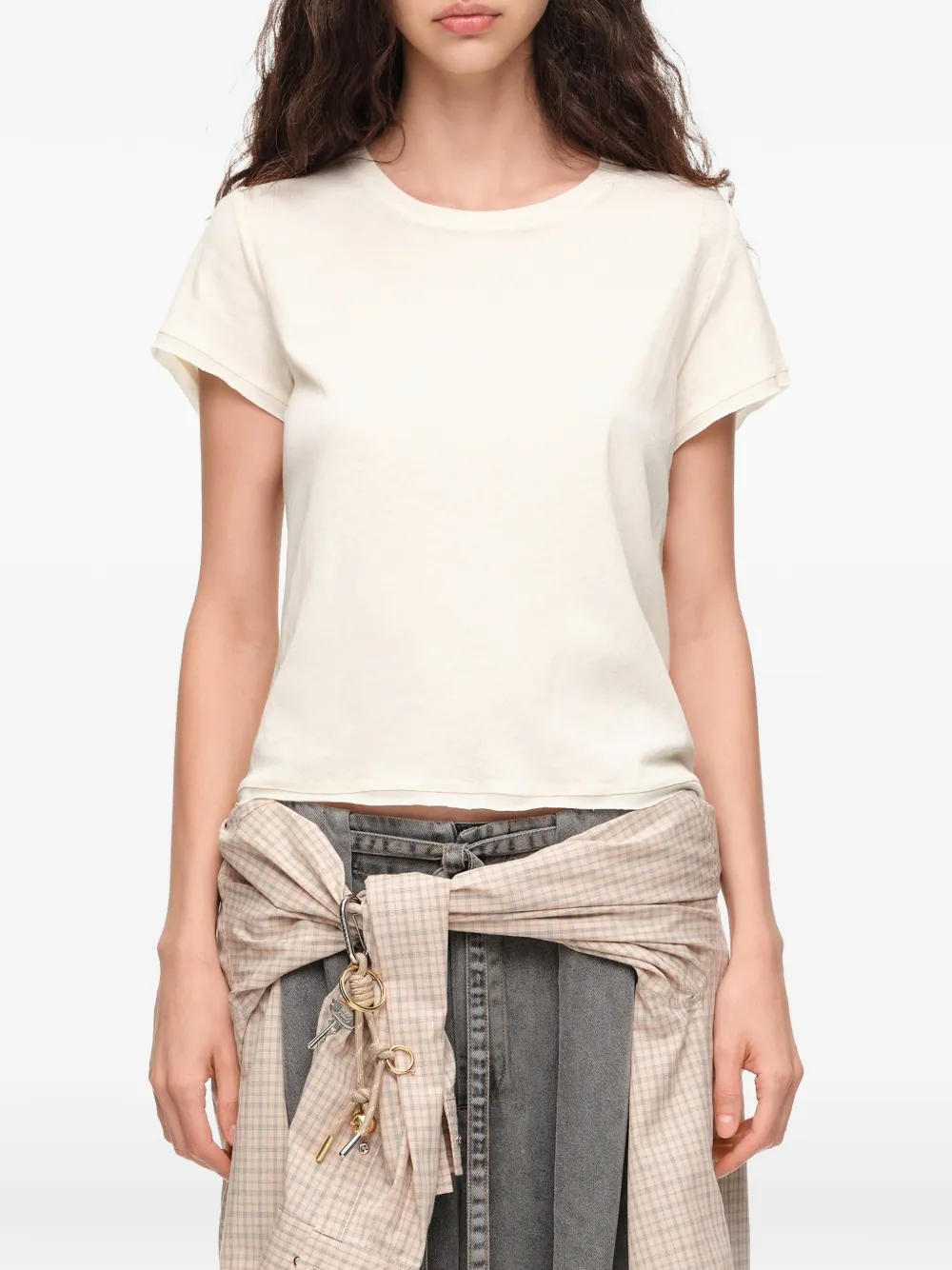 BIMBA Y LOLA Katoenen straight T-shirt Beige