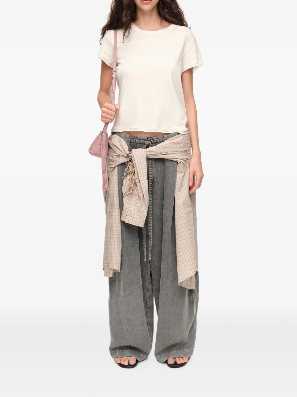 BIMBA Y LOLA Katoenen straight T-shirt Beige