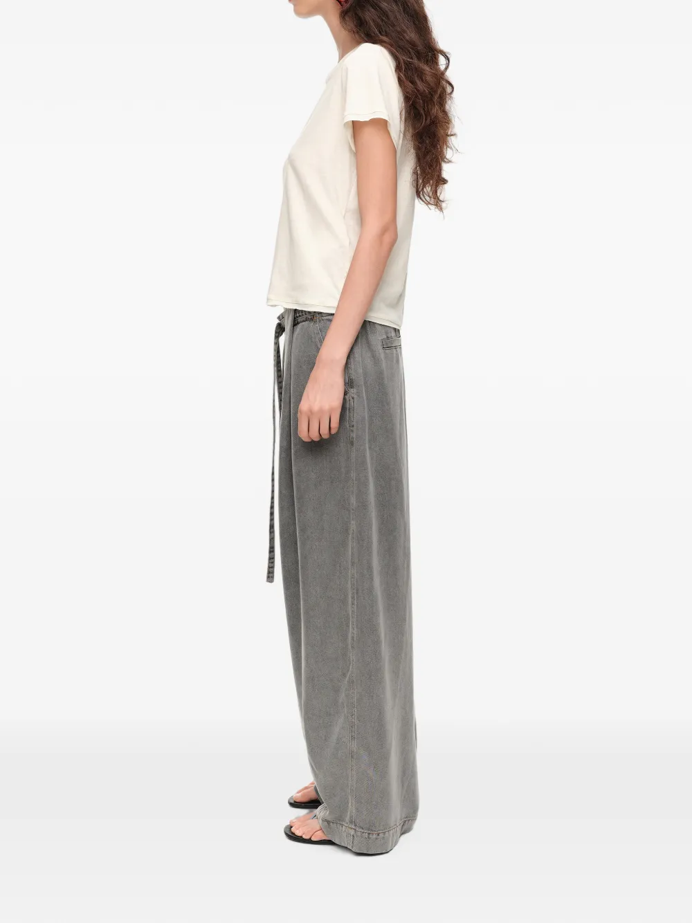 BIMBA Y LOLA Katoenen straight T-shirt Beige
