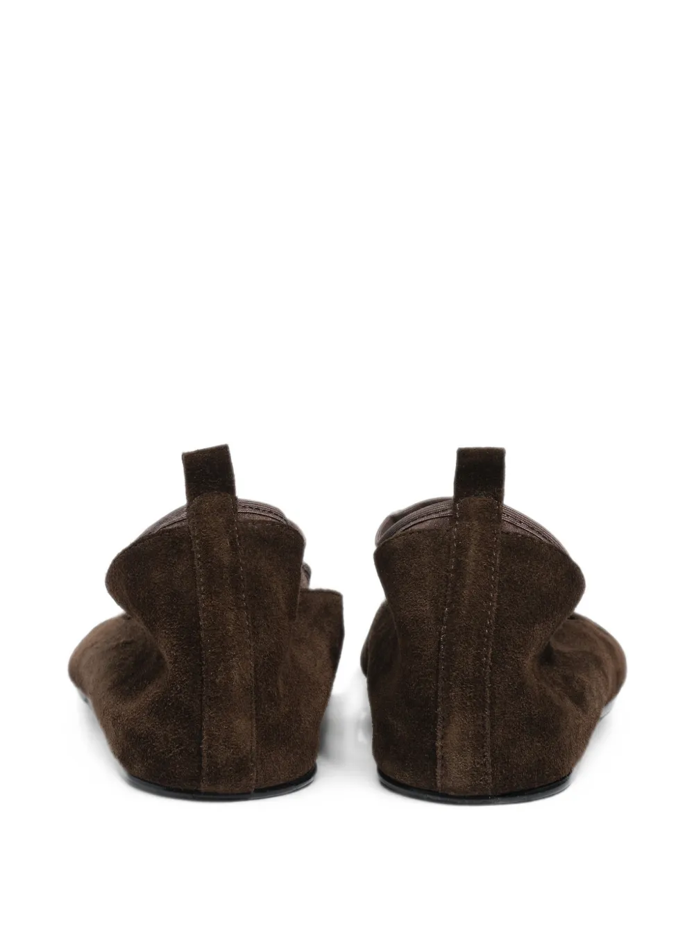 BIMBA Y LOLA dark brown suede and tricot ballerina Bruin