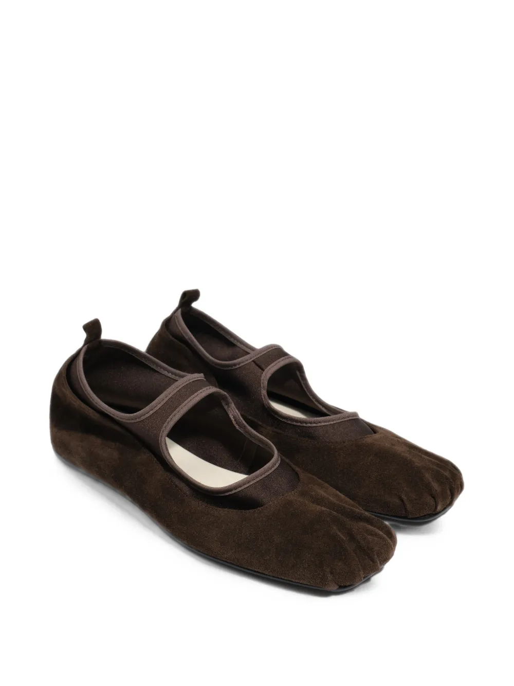 BIMBA Y LOLA dark brown suede and tricot ballerina Bruin