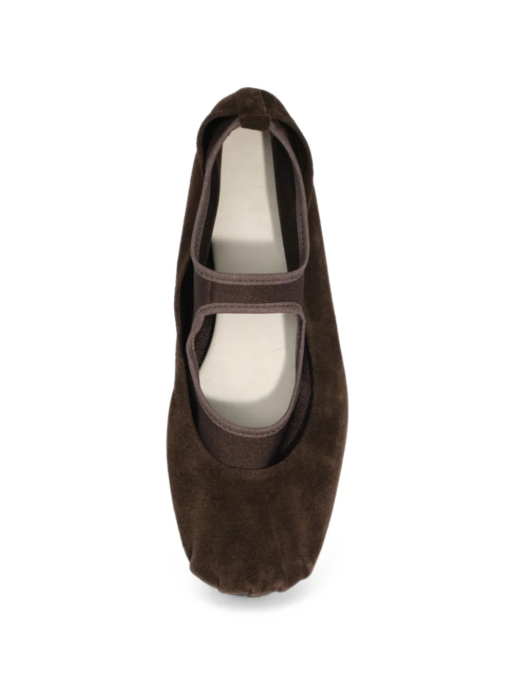 BIMBA Y LOLA dark brown suede and tricot ballerina Bruin