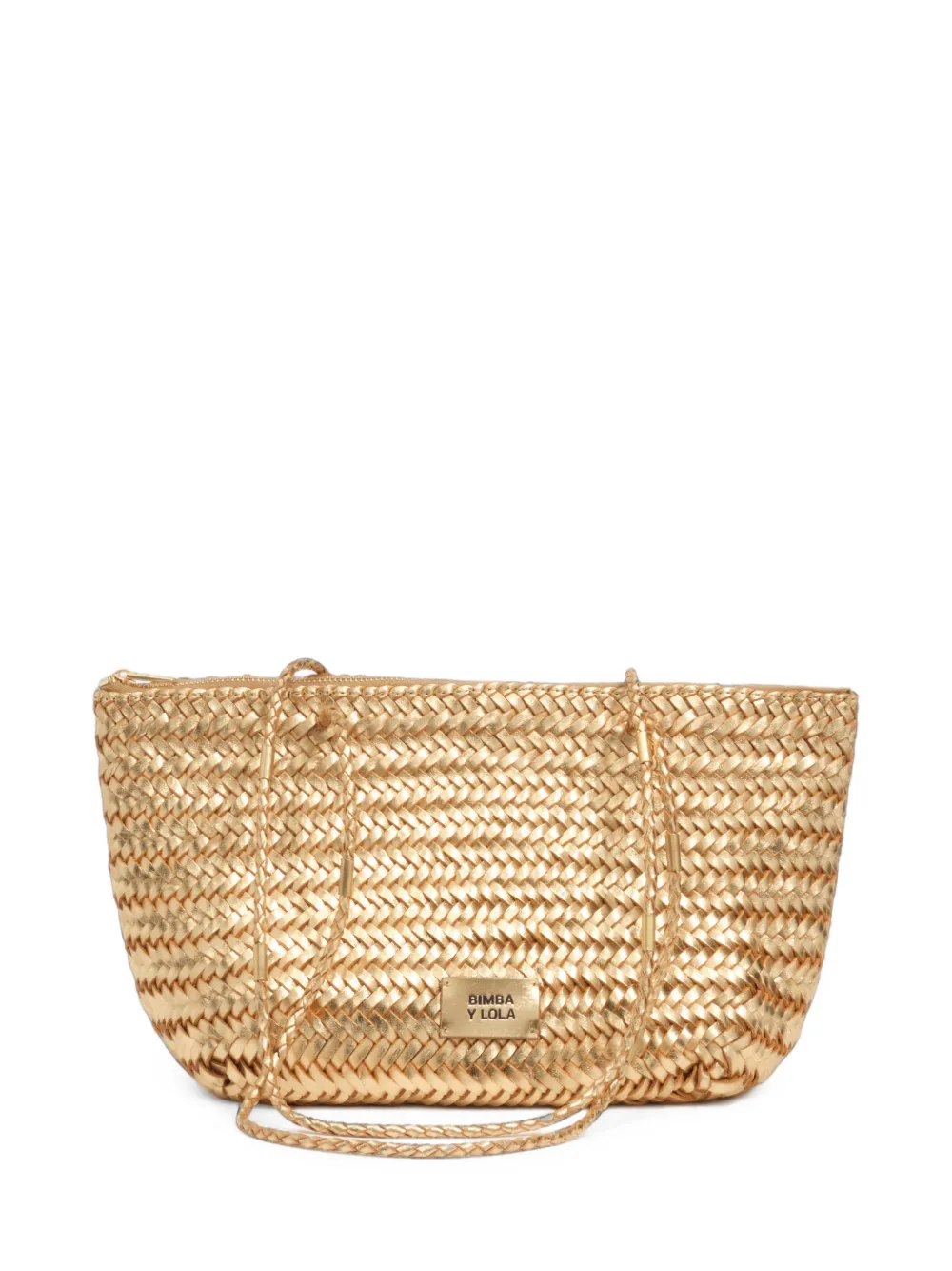 BIMBA Y LOLA medium gold-plaited leather shopper bag · OS