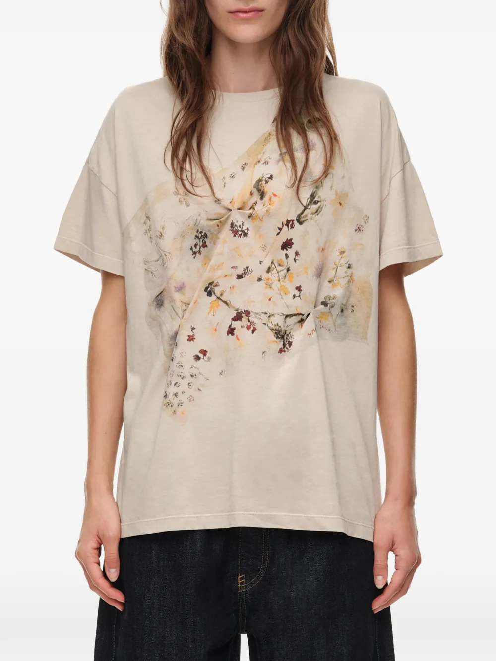 BIMBA Y LOLA T-shirt a fiori - Toni neutri