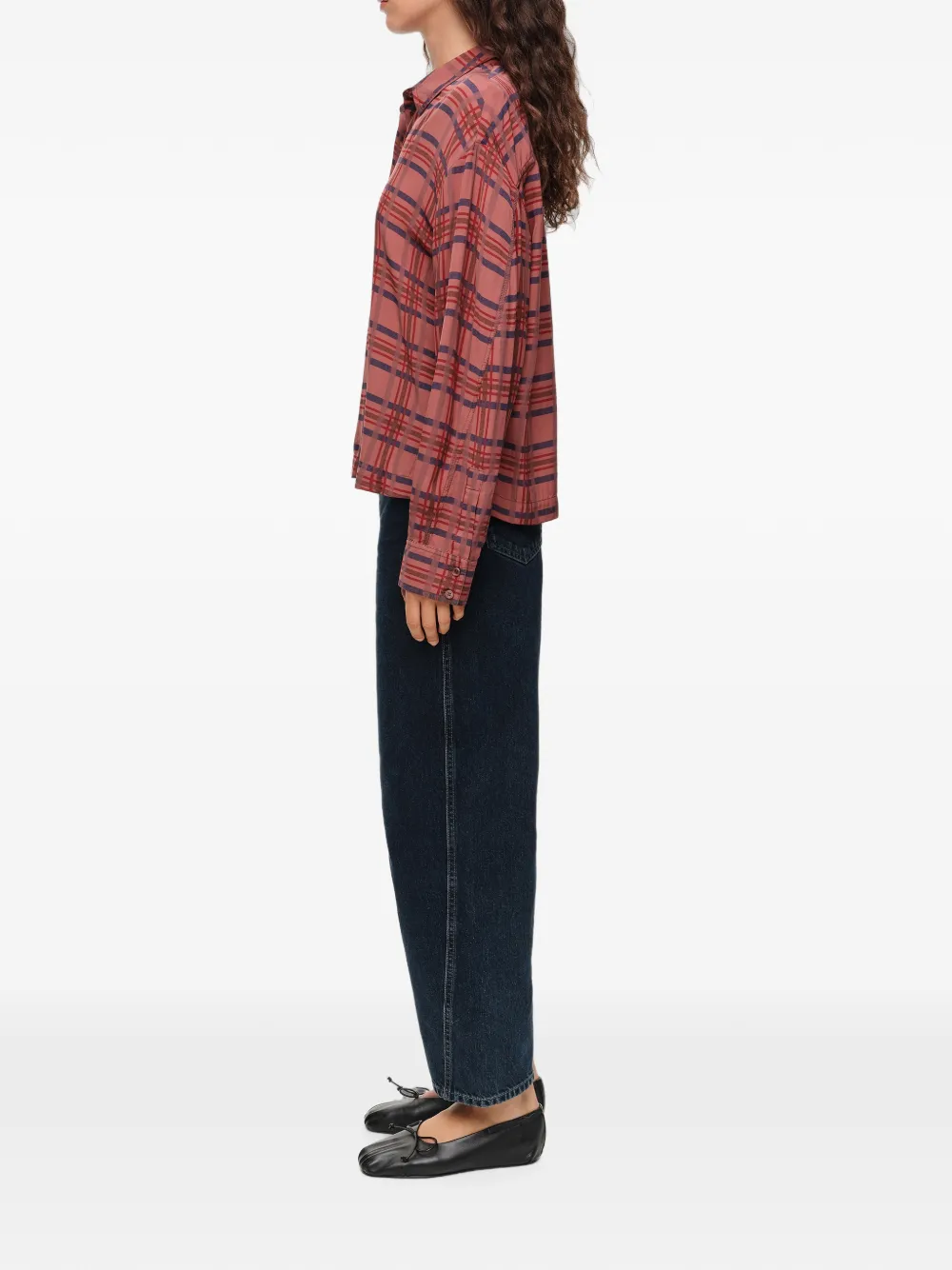 BIMBA Y LOLA Geruite boxy blouse Roze