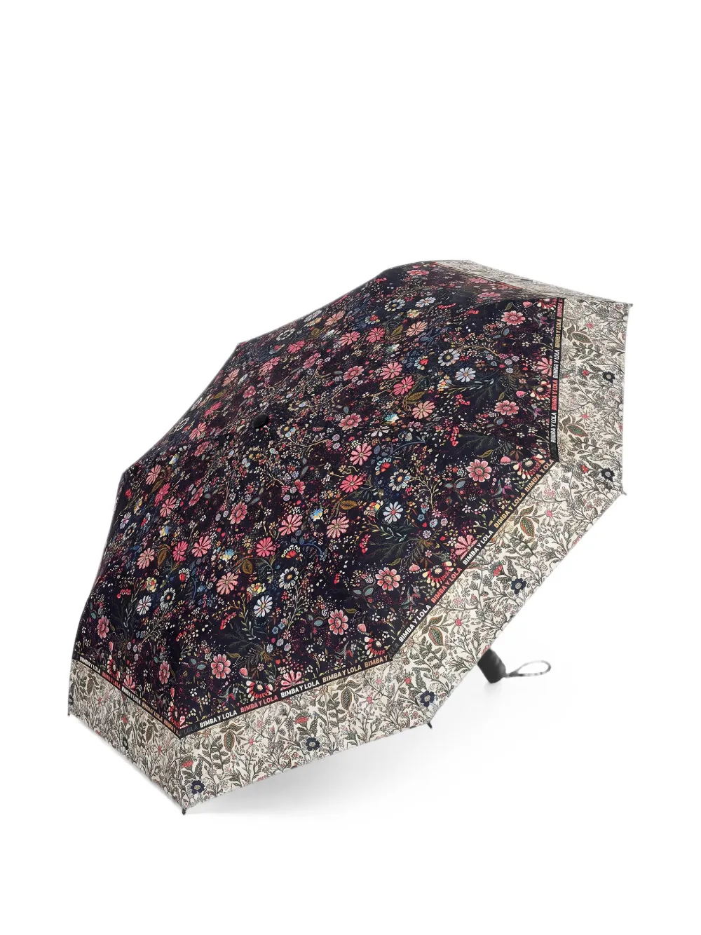 BIMBA Y LOLA Paraplu met patchwork en bloemen Zwart