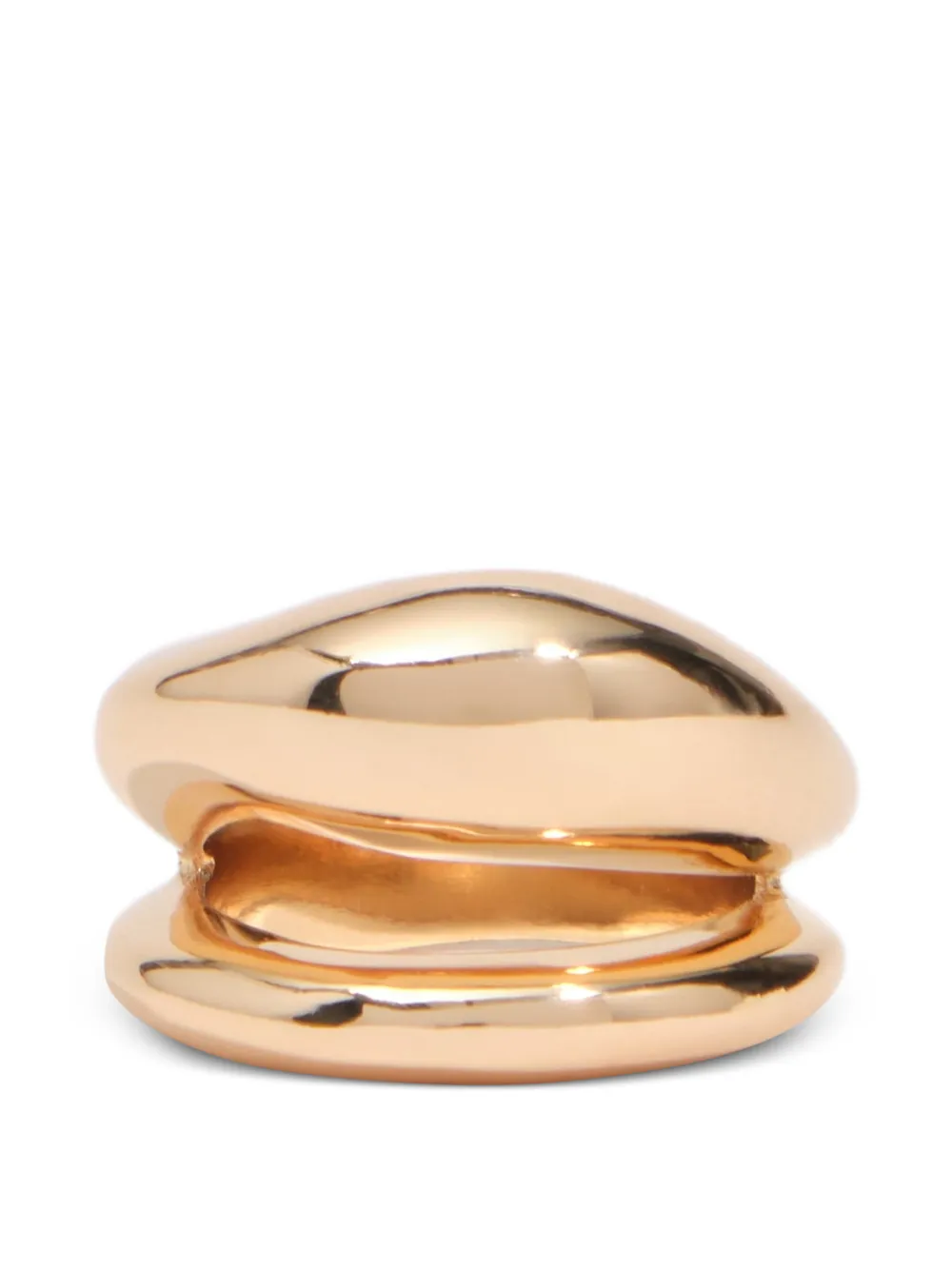 BIMBA Y LOLA two-band irregular gold-tone ring - Oro