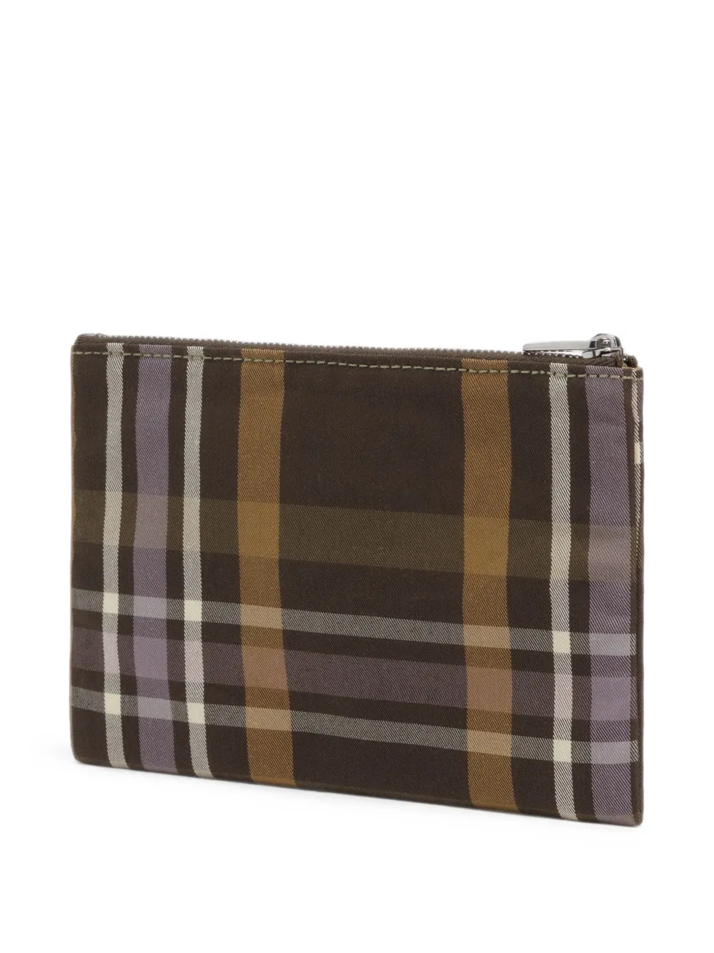 BIMBA Y LOLA Hunter Green portemonnee met tartan-ruit en jacquard Bruin