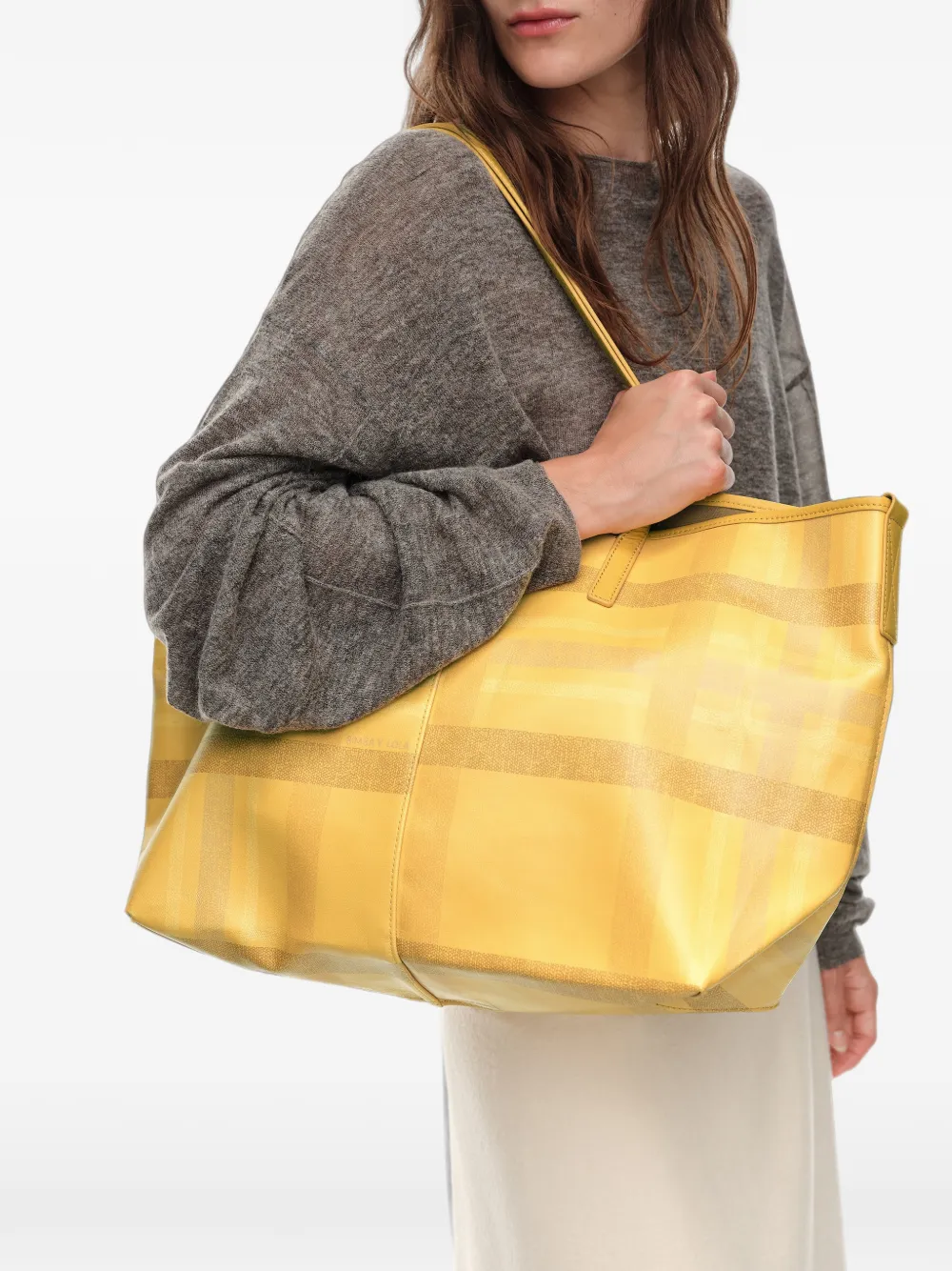 BIMBA Y LOLA Grote tartan shopper Geel