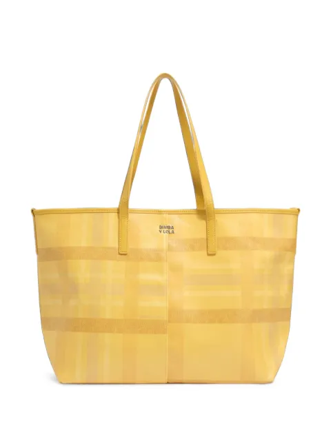 BIMBA Y LOLA large yellow tartan shopper bag