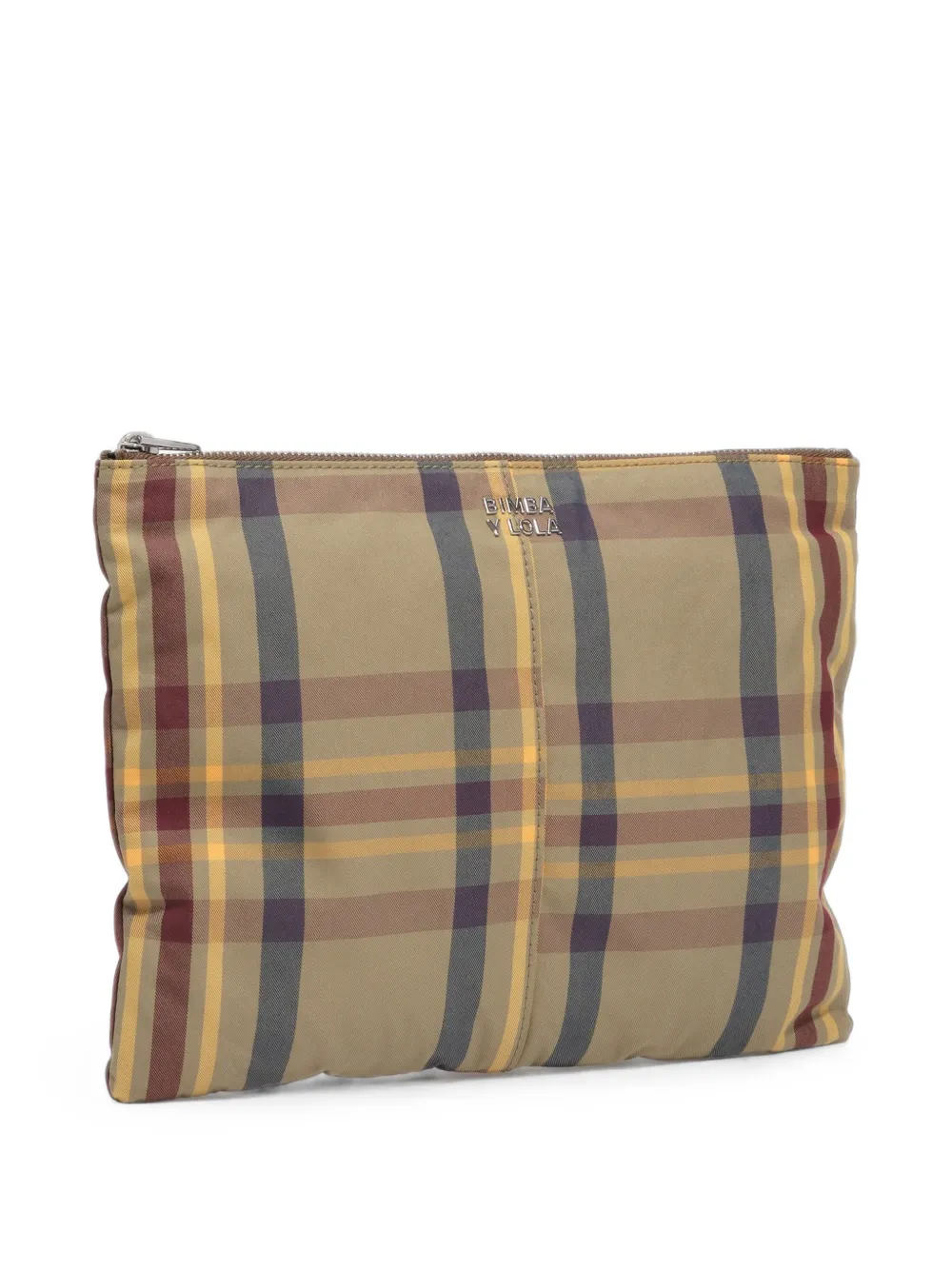 BIMBA Y LOLA Trousse make up con motivo tartan e cachi - Toni neutri