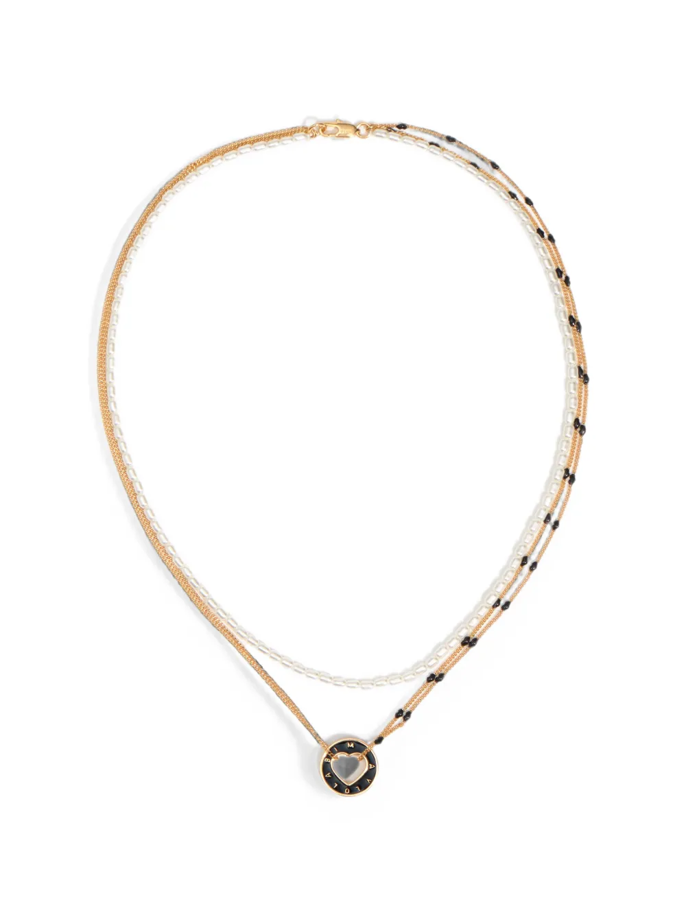BIMBA Y LOLA black logo multi-chain necklace