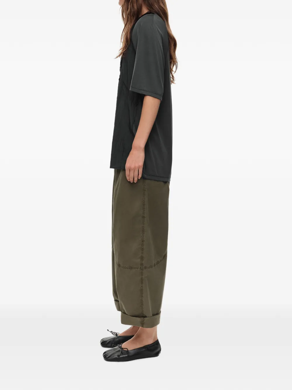 BIMBA Y LOLA T-shirt met kant en verwassen effect Grijs