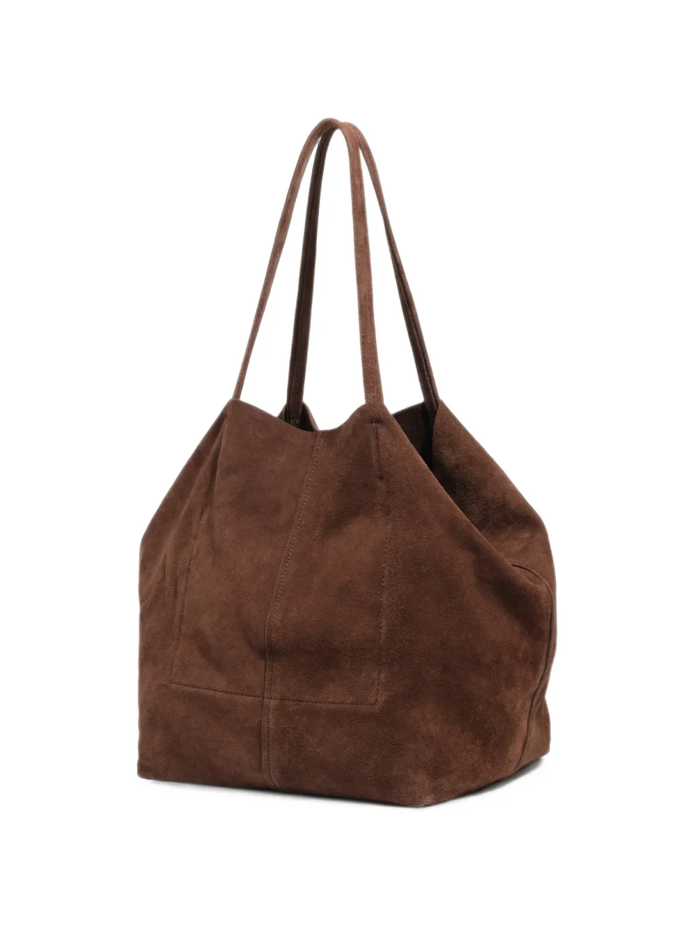 BIMBA Y LOLA coffee suede maxi shopper bag Bruin
