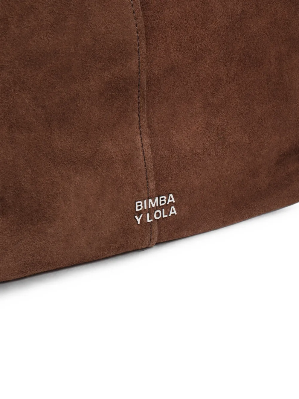 BIMBA Y LOLA coffee suede maxi shopper bag Bruin