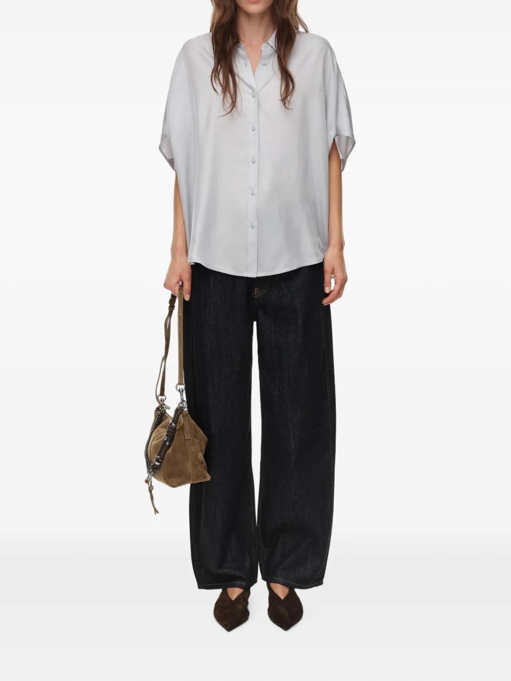 BIMBA Y LOLA Vloeiende blouse met cape Blauw