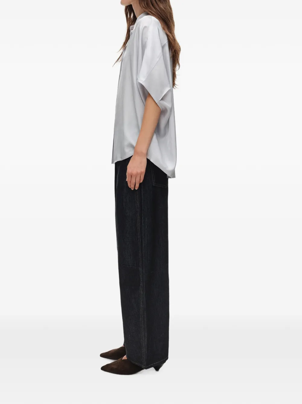 BIMBA Y LOLA Vloeiende blouse met cape Blauw
