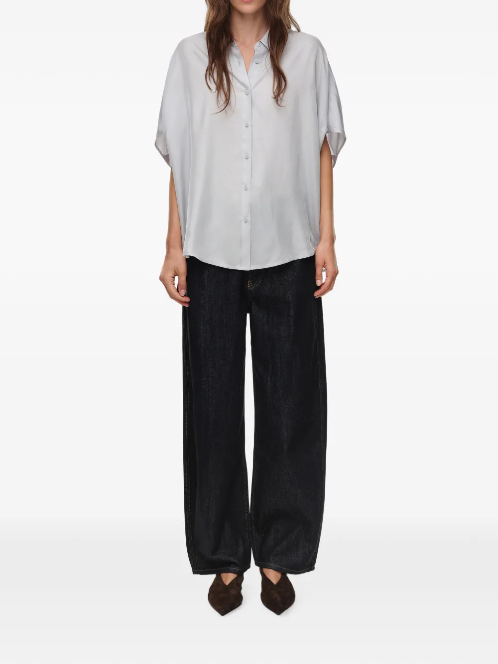 BIMBA Y LOLA Vloeiende blouse met cape Blauw