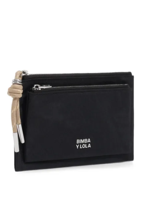 BIMBA Y LOLA black nylon pocket wallet