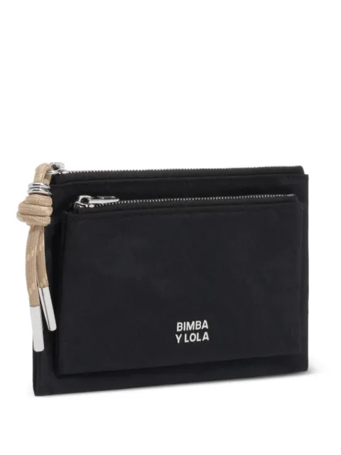 BIMBA Y LOLA black nylon pocket wallet