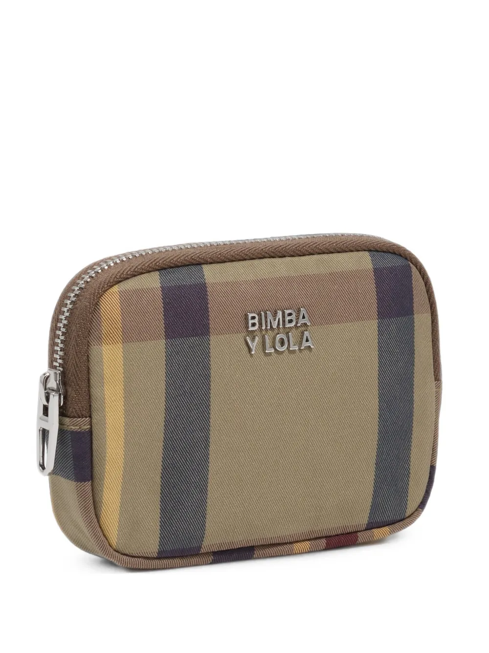 BIMBA Y LOLA Portemonnee met tartan-ruit en kaki-ruit Beige