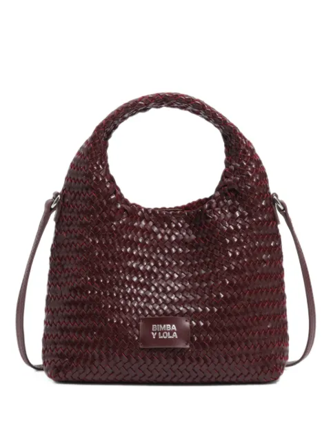 BIMBA Y LOLA small burgundy plaited leather paper bag