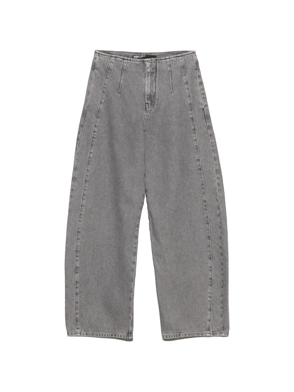 BIMBA Y LOLA Barrel - gray washed denim trousers with buckle