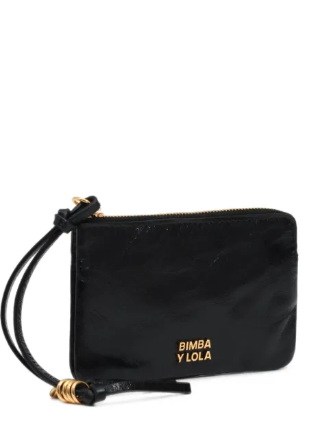 BIMBA Y LOLA  small black leather coin purse