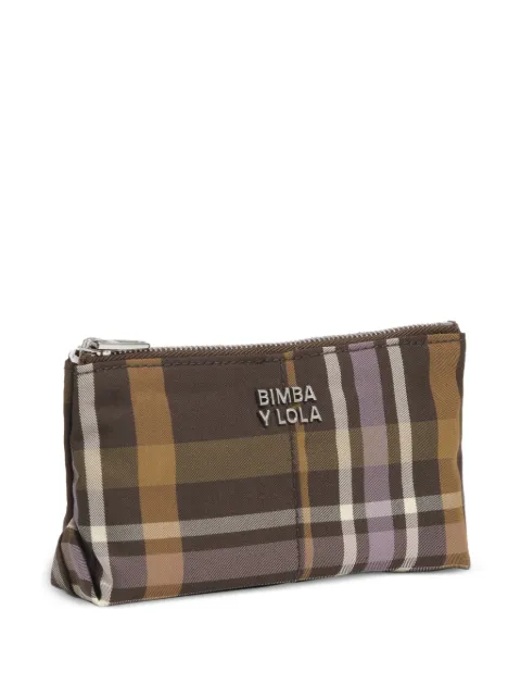 BIMBA Y LOLA Hunter green tartan jacquard coin purse