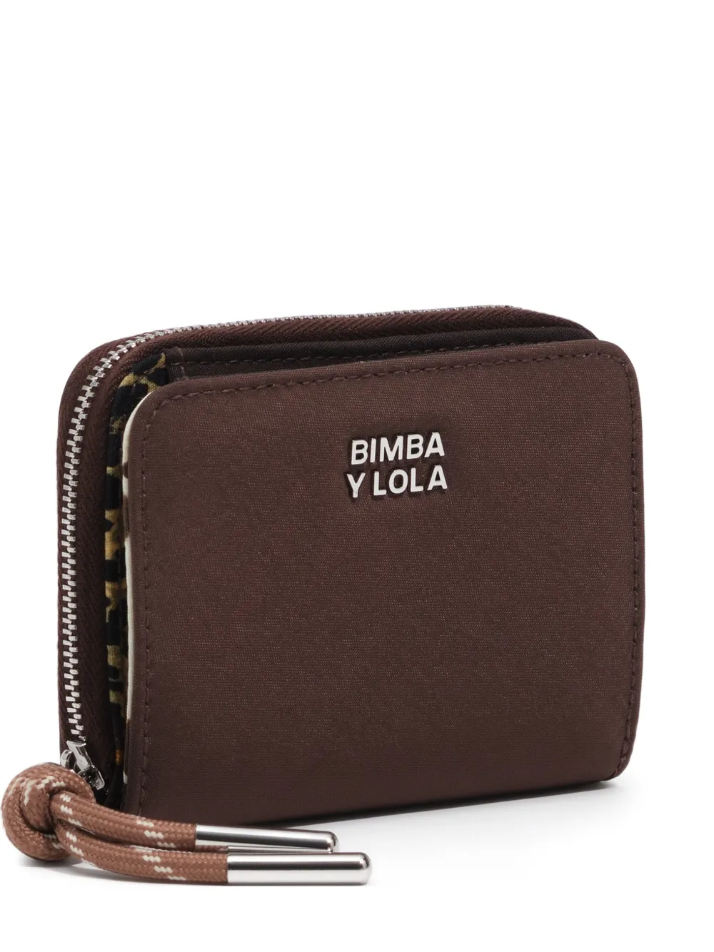 BIMBA Y LOLA mocha nylon lapel wallet - Marrone