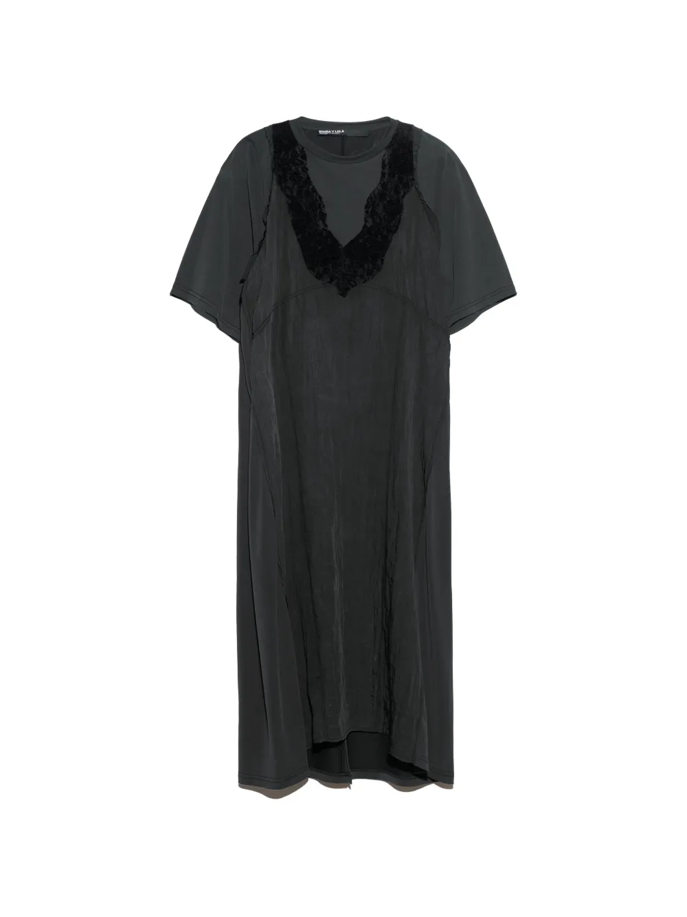 BIMBA Y LOLA black washed dress with lace bodice