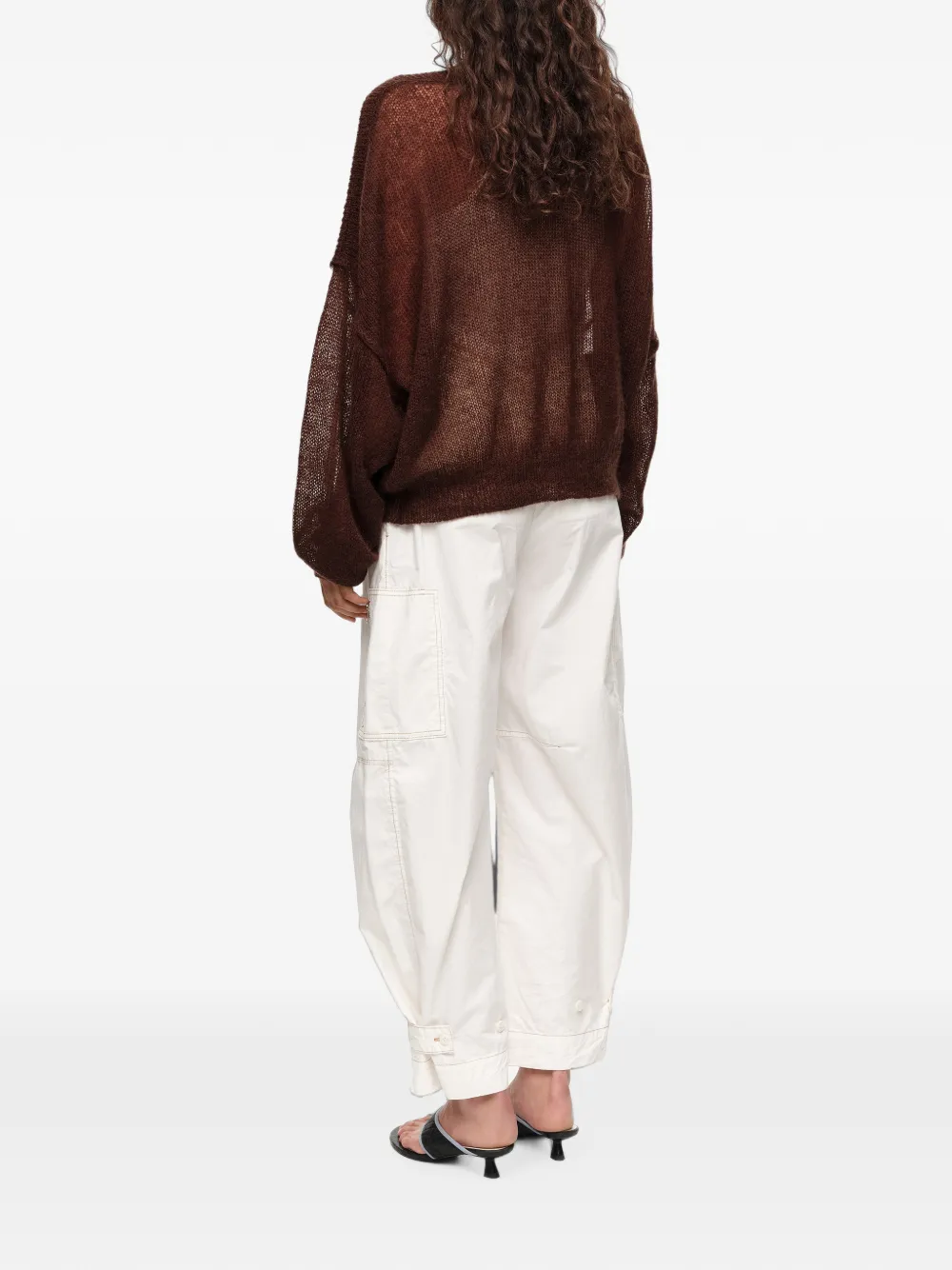 BIMBA Y LOLA Mohair trui met boothals Bruin