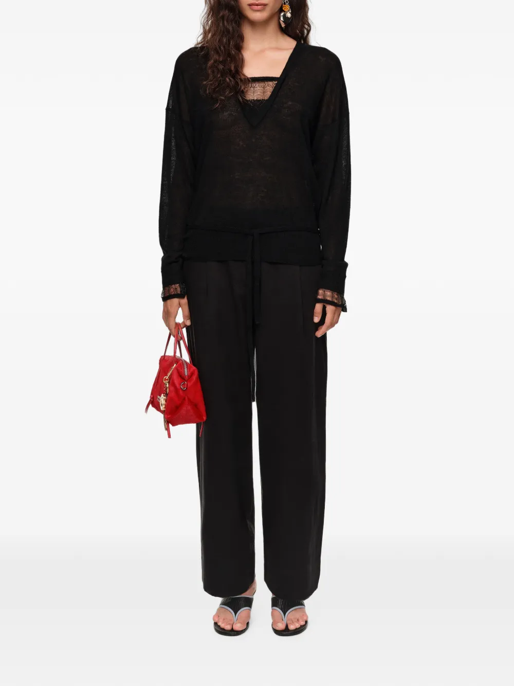 BIMBA Y LOLA Wollen trui met V-hals Zwart