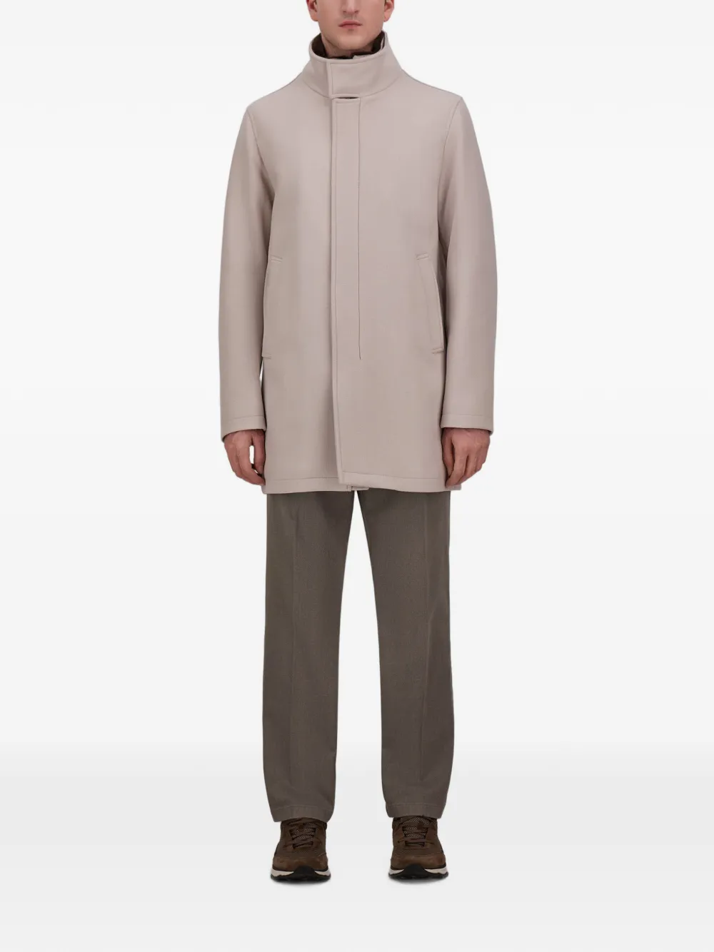 Herno Twill jas met afwerking van imitatiebont Beige