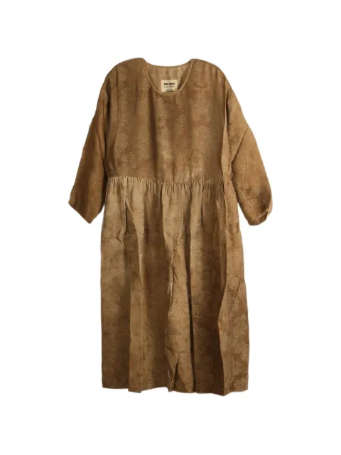 Uma Wang damask-pattern gathered maxi dress
