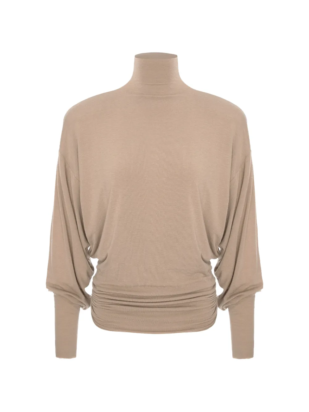 MANURÍ Romy padded-shoulder blouse Beige