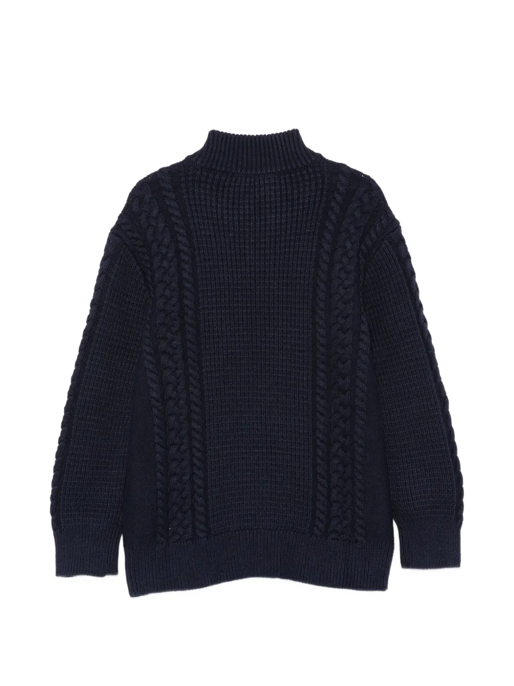 Emporio Armani Kids Kabelgebreide trui met knopen Blauw