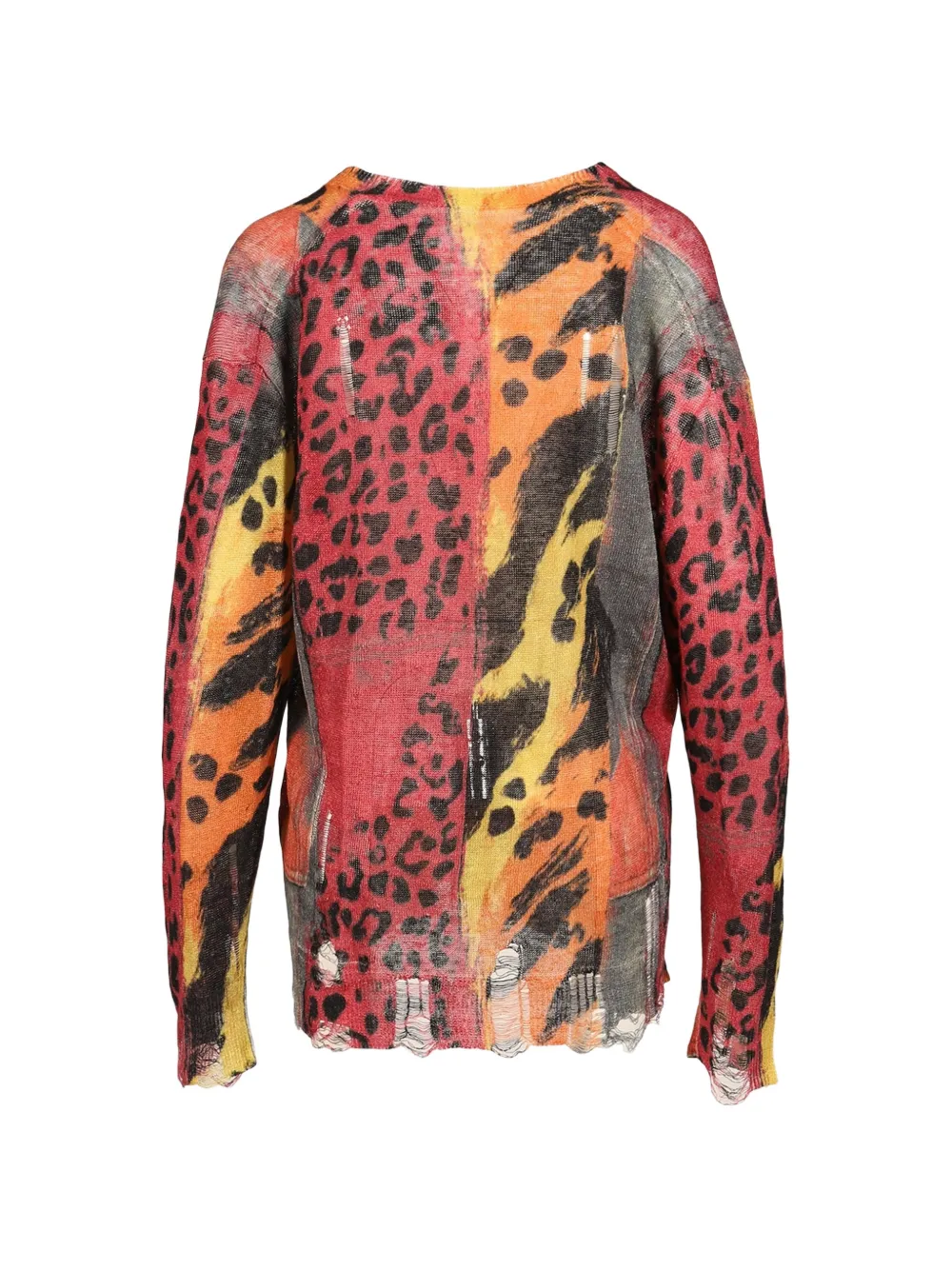 R13 Vest met luipaard-print en versleten-effect Rood