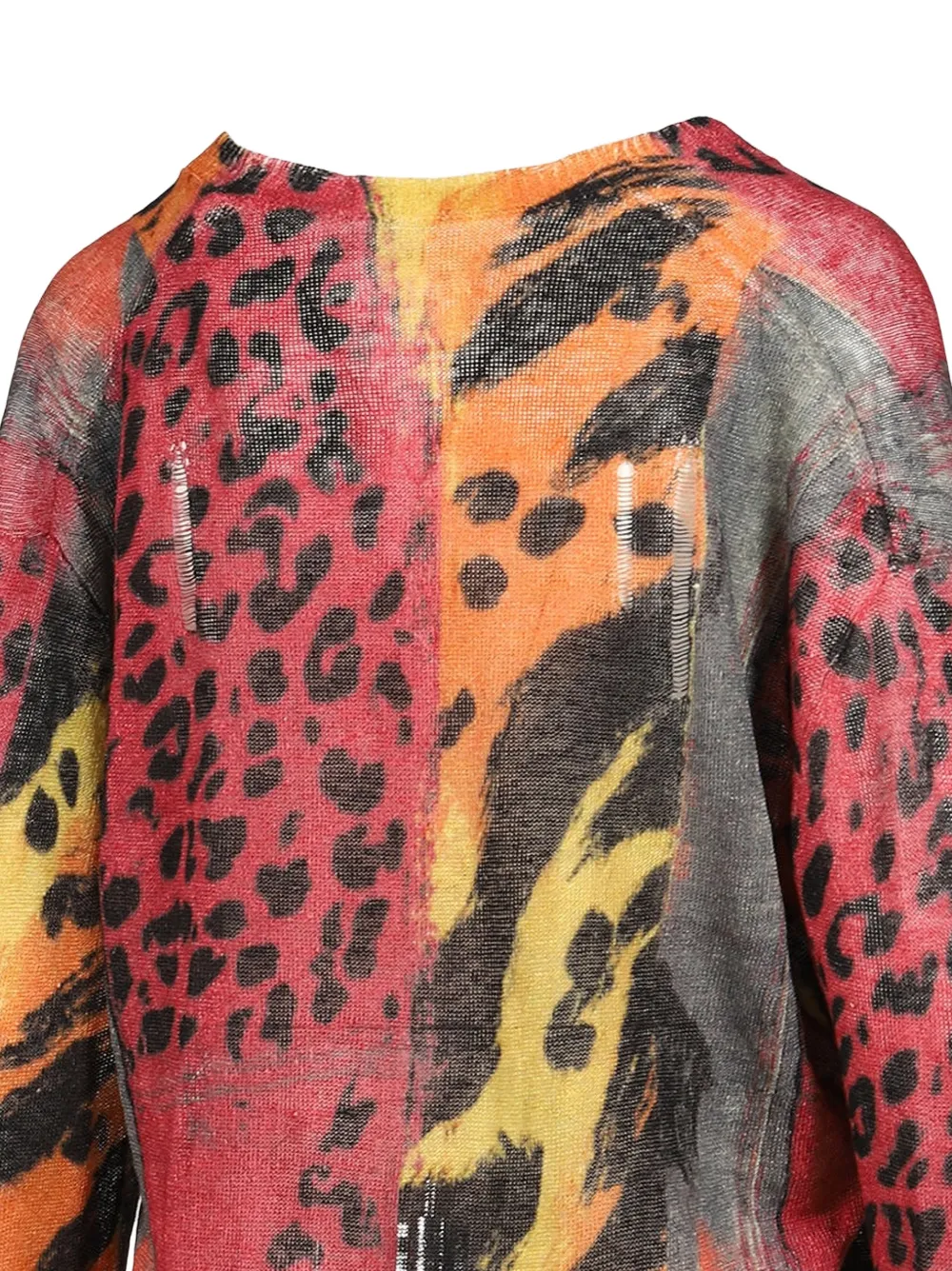 R13 Vest met luipaard-print en versleten-effect Rood